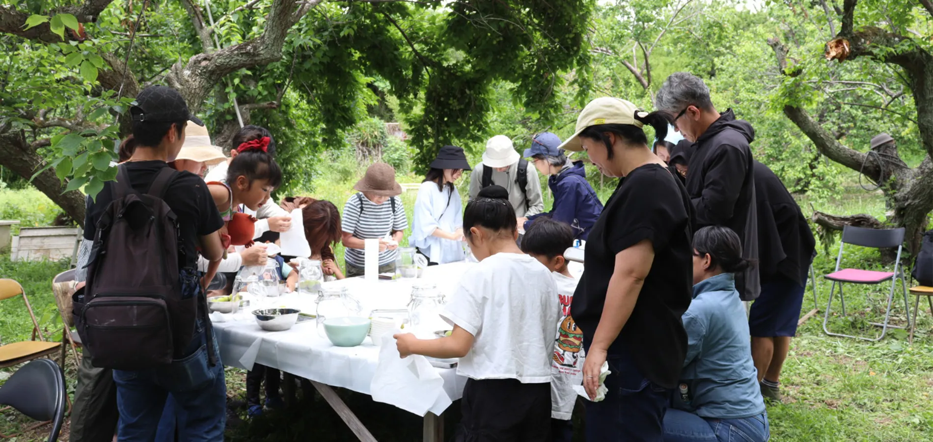 農家さんの畑での収穫イベントのようす
