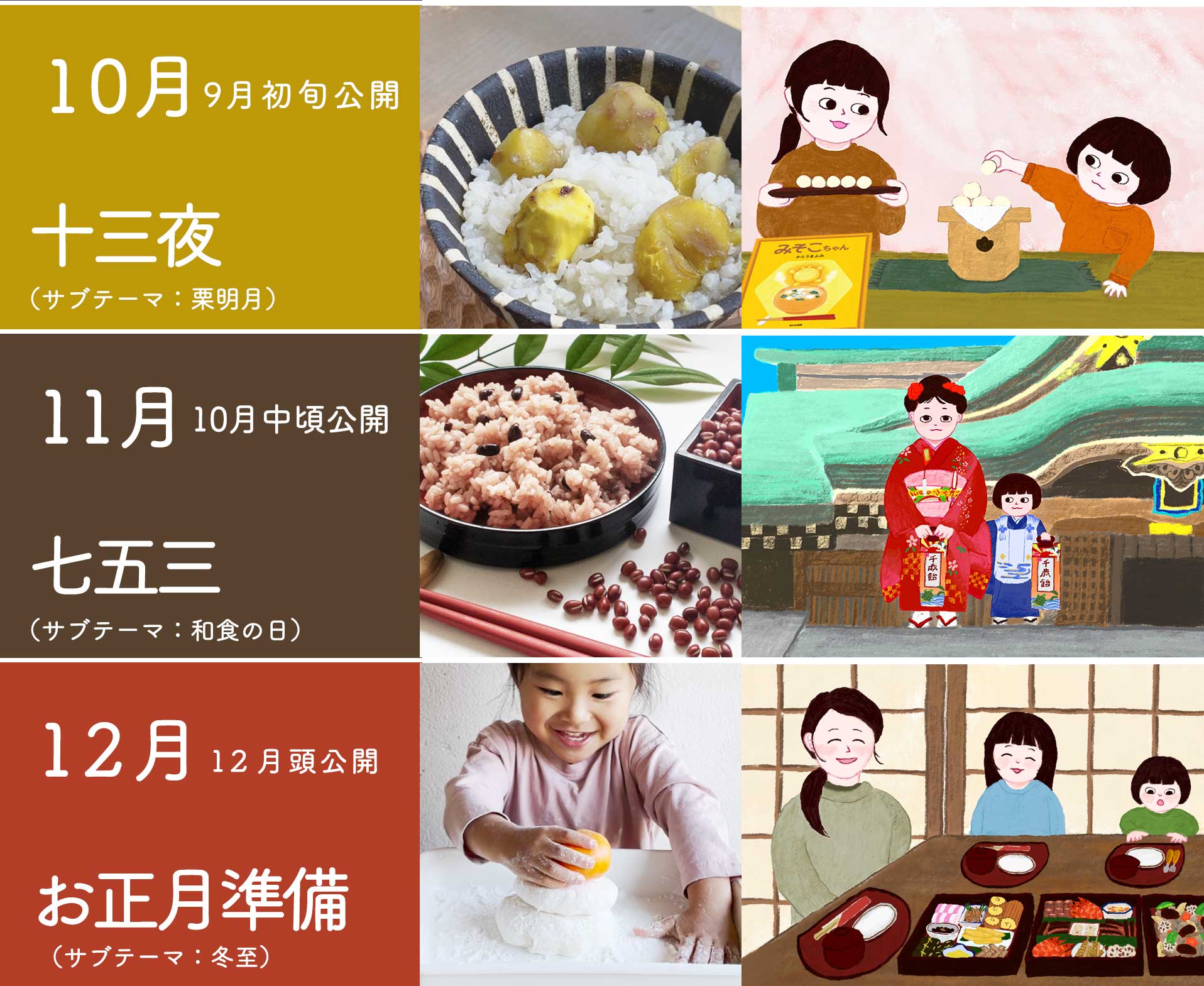 オンライン寺子屋 たべまな行事食 年間スケジュール